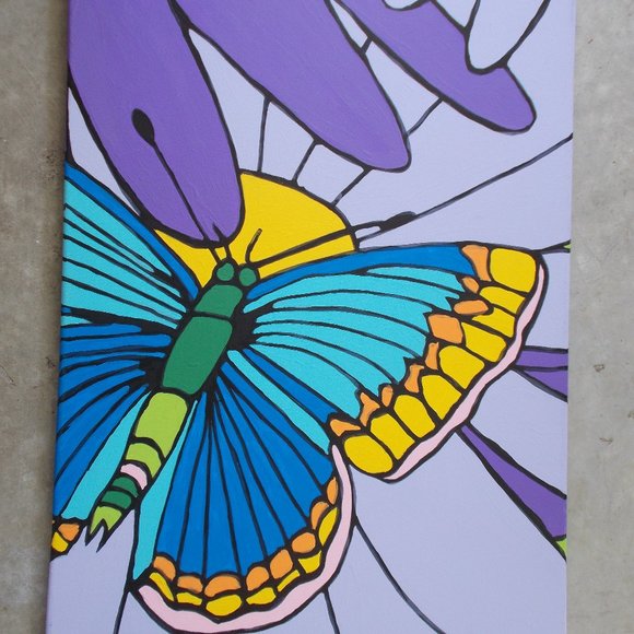 Butterfly Fun acrylic painting Other - Butterfly Fun acrylic painting, 18"x24"